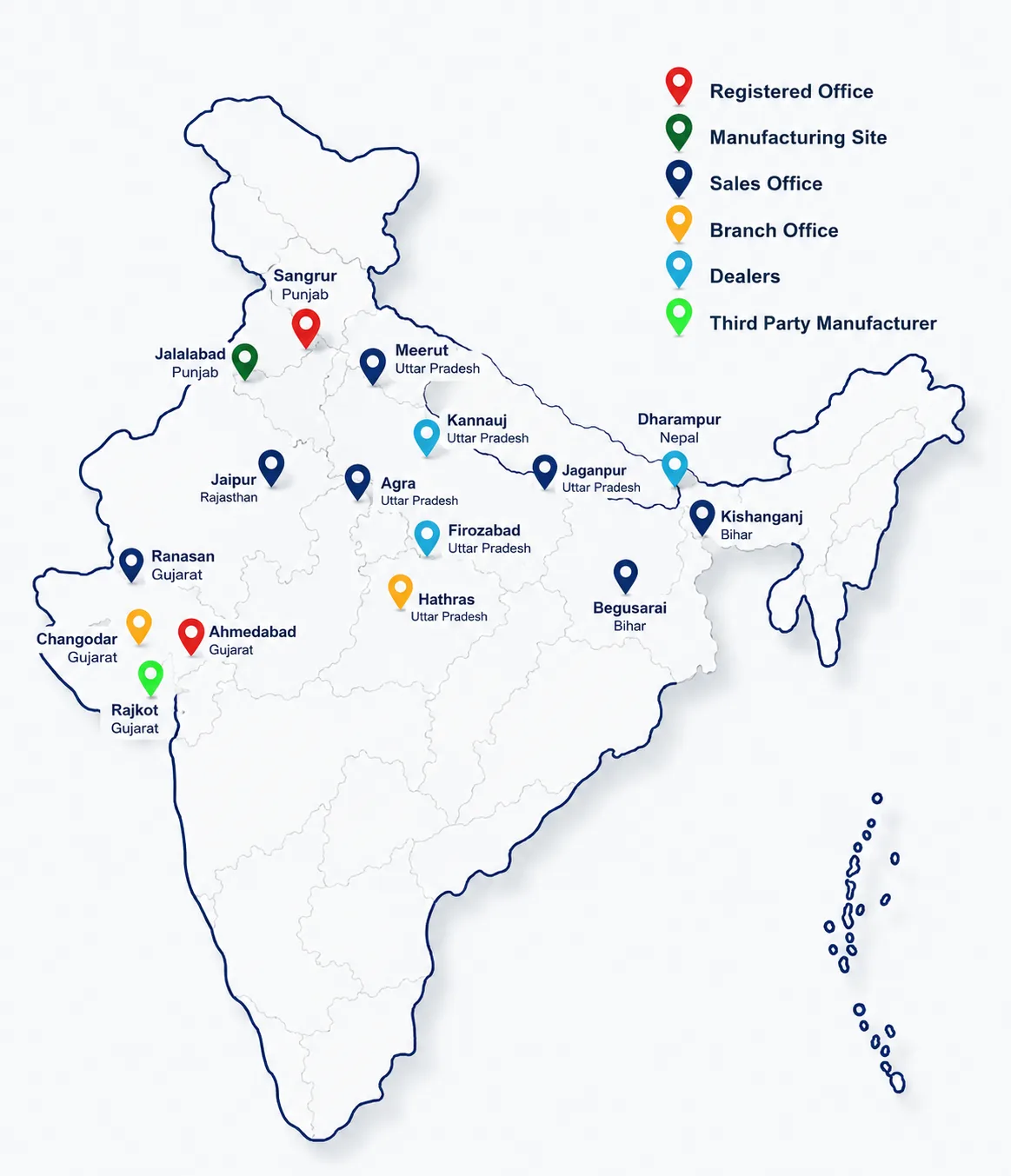 Shree Marutinandan Tubes partner network map across India